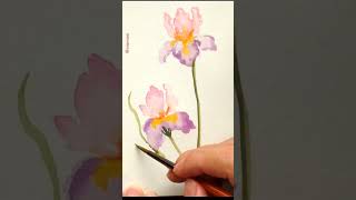 Freehand Watercolor Irises