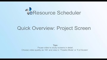 Quick Overview of Project Screen – eRS Project Resource Planning Software