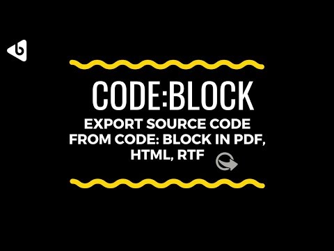 how to export source code file form code:block in Html, pdf, rtf Formate