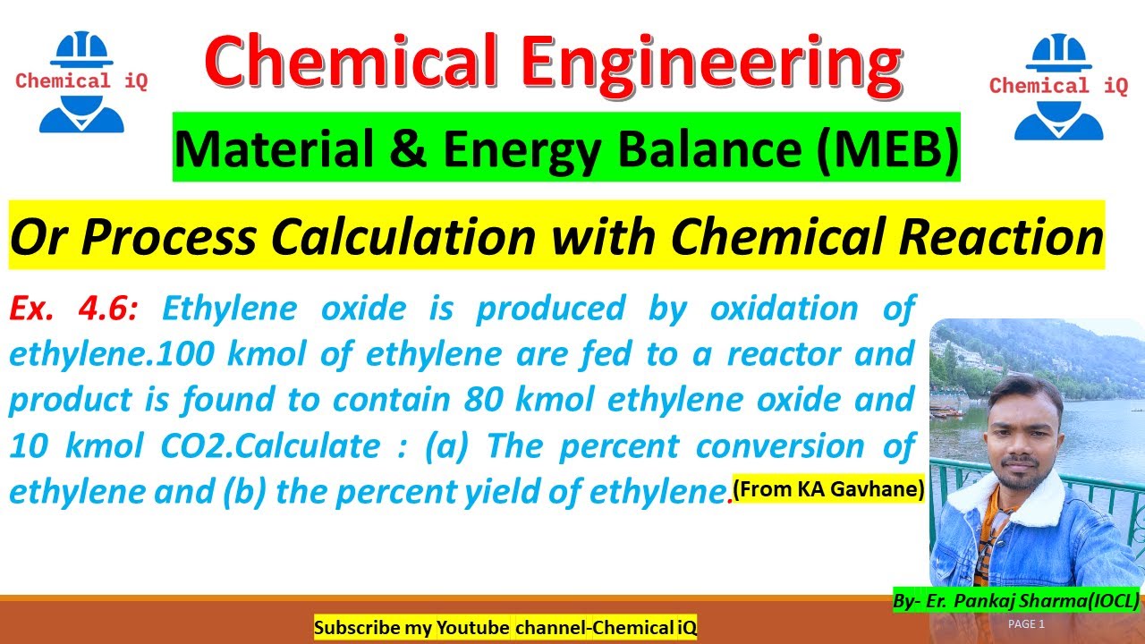MEB Material & Energy Balance with Chemical Reaction Numerical6 