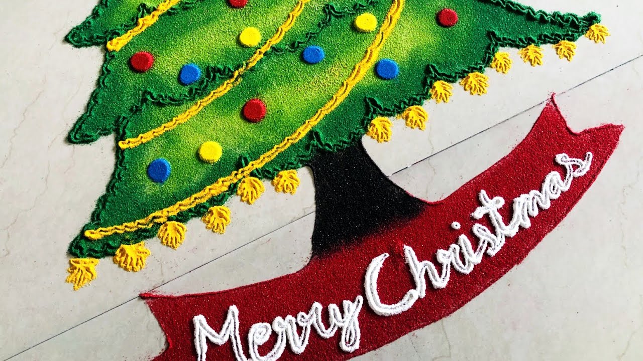 christmas tree rangoli new year rangoli designs happy Christmas