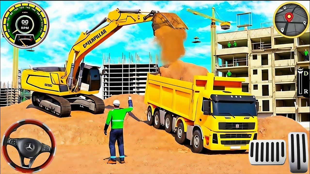 🔥 New Large City Road Construction Gameplay 🚧 - Android Gameplay