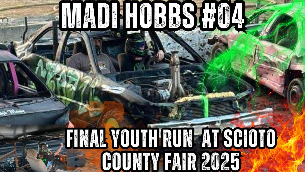 Scioto County Demolition Derby 2025 – Madi Hobbs #04’s Epic Final Youth Run!