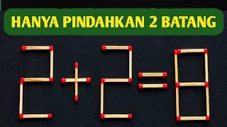 MOVE ONLY 2 STICKS TO MAKE THE EQUATION 2+2=8 CORRECT, MATCHSTICK PUZZLE ✔✔