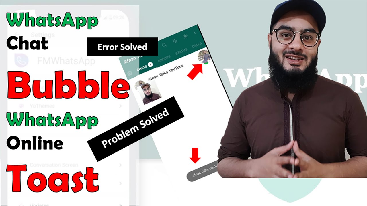 Problem Solved! FM whatsapp contact online notification/toast | Afnan Talks