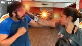 Actress Sayesha Boxing With Arya !| My Boxing Partner Sayesha | sayesha saigal dance