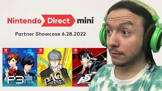 Persona on Switch! - Nintendo Direct Mini 28th June 2022 Reaction!