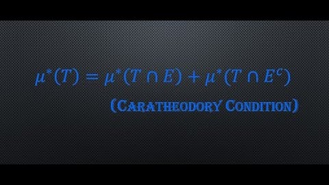 Lecture 3: Definition and Proofs on Lebesgue Measure (Caratheodory Condition).