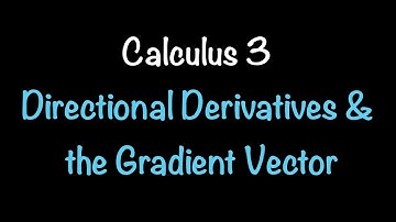 Calculus 3: Directional Derivatives and the Gradient Vector (Video #16) | Math with Professor V