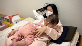 【REAL LIFE】新米ママの体調不良ワンオペ [日韓夫婦/０歳育児/料理/生後５ヶ月の赤ちゃん]