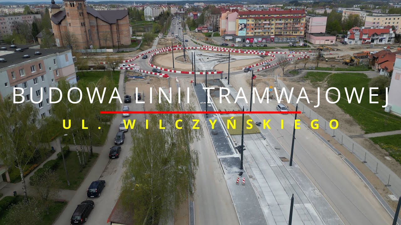 Olsztyn, Budowa Lini Tramwajowej, ul Wilczyńskiego - kwiecień | DJI Mini 3 Pro 4K