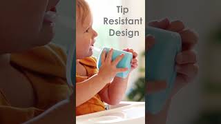 PopYum Silicone Training Cups with Lid and Straw