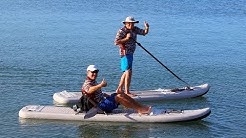 Inflatable Double SUP Paddle Board / Kayak Combo. Patent Pending.