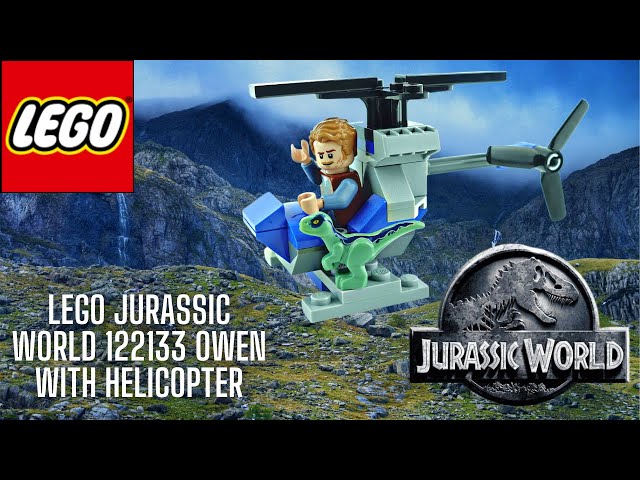 LEGO JURASSIC WORLD OWEN WITH HELICOPTER BUILD - YouTube