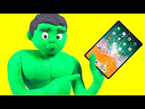 HULK IPAD IS BROKEN ❤ Spiderman, Hulk & Frozen Play Doh Cartoons For Kids