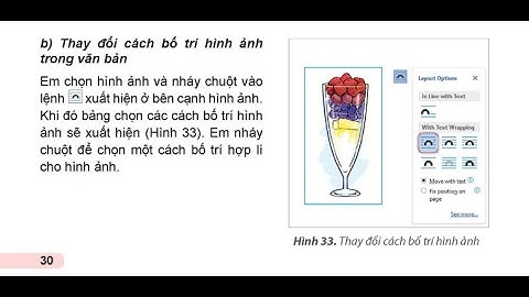 Tin 5, Bài 6: Định dạng kí tự và bố trí hình ảnh trong văn bản, sách KNTTVCS/HĐ bố trí hình ảnh.