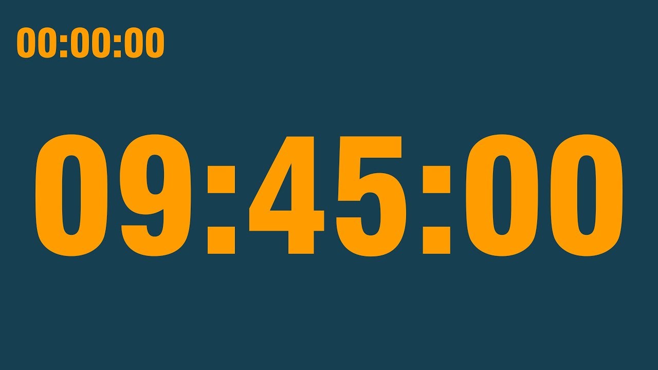9 hour 45 minute timer (with end alarm, time elapsed and progress bar ...