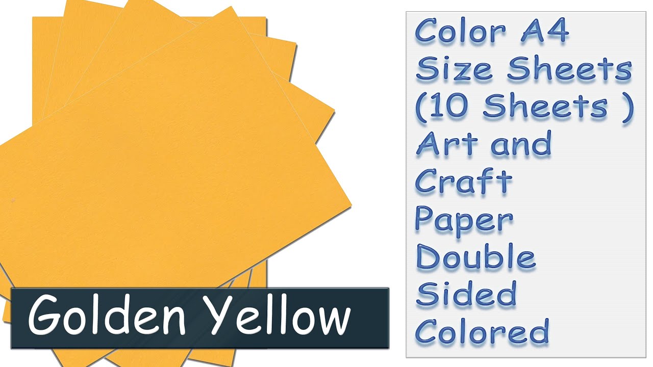 Golden Yellow A4 Color Paper / Card Board Paper / Chat Paper / Carft