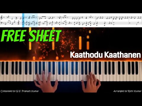 Kaathodu Kaathanen Piano Cover / tutorial - G V Prakash Kumar