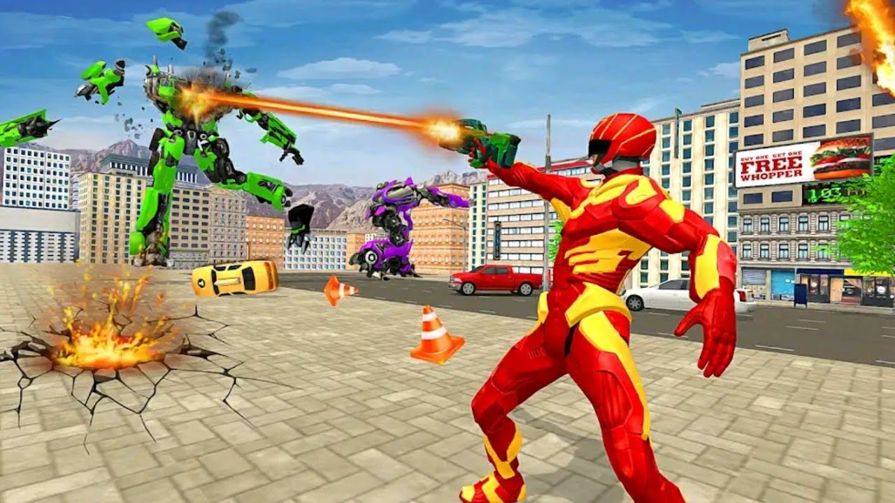 Super Heroe Robot salvando Animales | Light Police Speed Hero Robot #4