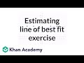 Estimating the line of best fit exercise  regression  probability and statistics  khan academy