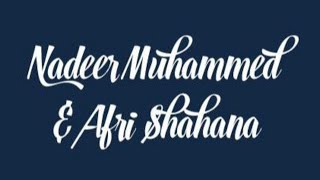 Nadeer Muhammed and Afri Shahana Wedding