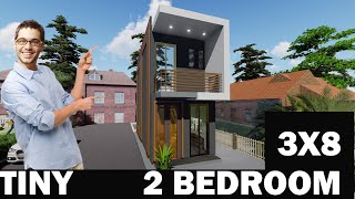 3x8M Tiny house -small 2 storey house -low budget - shipping container house