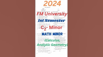 +3 Physics Hons. C2 Minor Math Paper 1 2024 PYQ