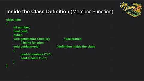 Define Member function inside class in c++