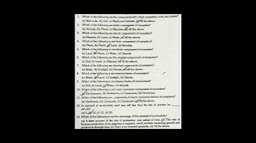 FYBCOM SEM - 1 | Environmental Studies | EVS MCQ