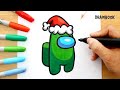 How to draw AMONG US SANTA Hat | Christmas #1