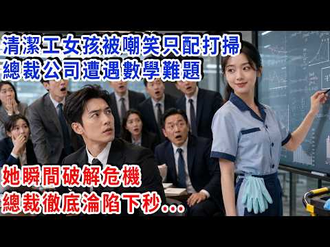 清潔工女孩被嘲笑只配打掃，總裁公司遭遇數學難題，她瞬間破解危機，總裁徹底淪陷下秒...#雅婷講故事#霸道總裁 #灰姑娘#爽文 #婚姻#掉馬甲