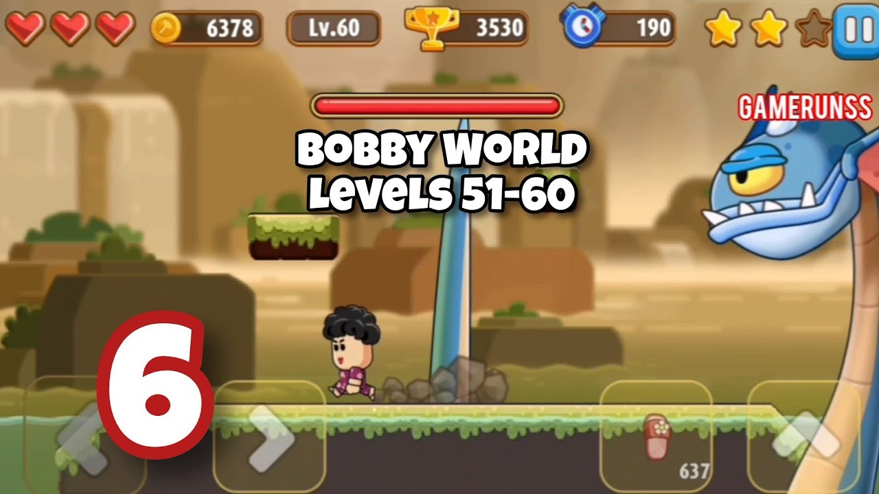 Bobby World Adventure - Gameplay Walkthrough Android Part 6 - Levels 51-60