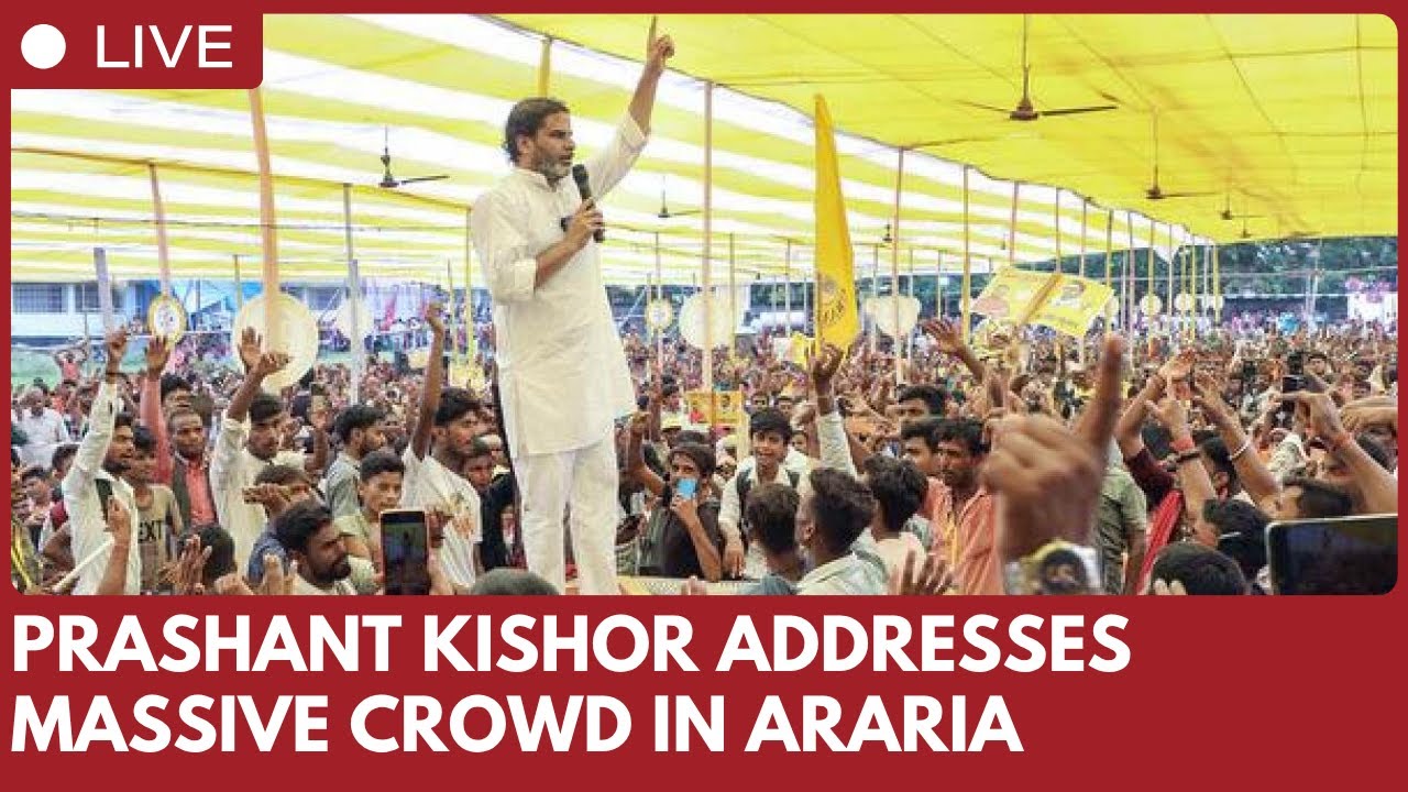 Jan Suraaj Chief Prashant Kishor addresses public rally in Jokihat, Araria