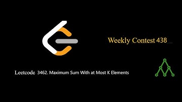 Leetcode 3462. Maximum Sum With at Most K Elements | Weekly contest 438