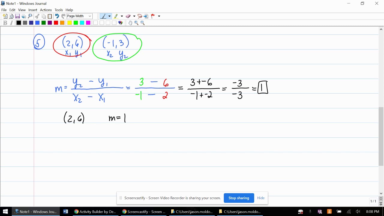 5.1D Lesson: Writing Linear Equations Given Two Points - #3 - YouTube