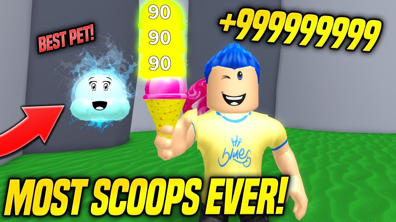 How To Get The Most Scoops In Ice Cream Simulator Rarest Pet Roblox Youtube - spending all our robux in roblox ice cream simulator youtube