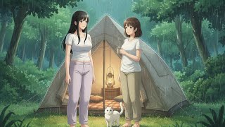 Camping In Heavy Rain Jungle Monsoon Ghibli Style Asmr