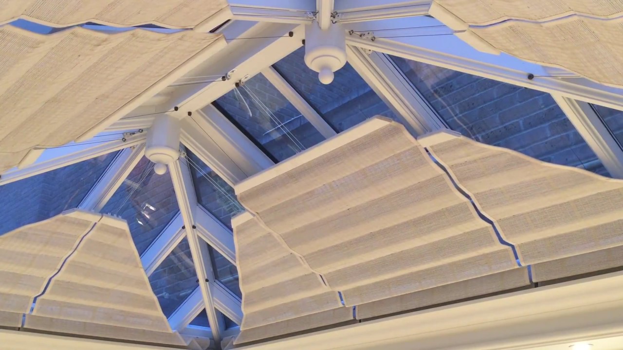 Pinoleum roof blinds in operation: Dusk