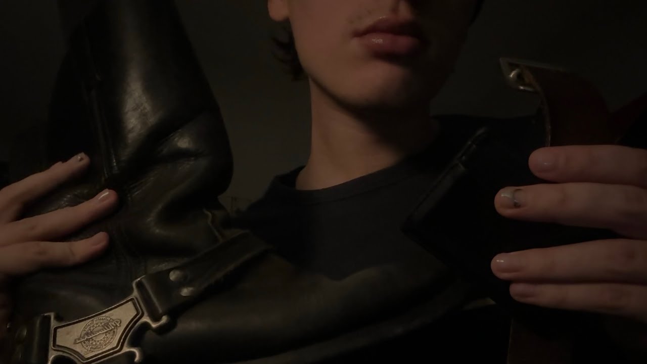 asmr leather sounds | sticking, tapping & scratching 