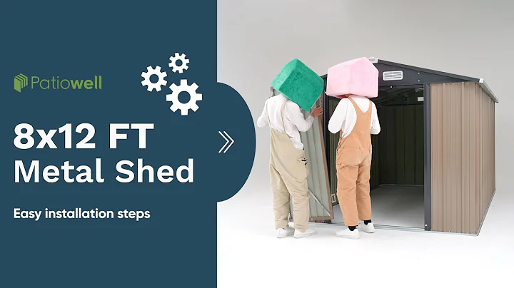 Patiowell Metal Storage Shed - 8' x 12' FT Assembly