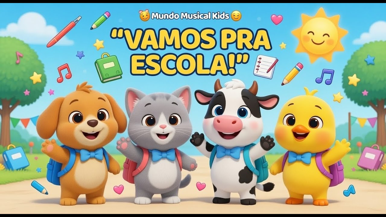Vamos pra Escola! 🎒 ️ | Música Infantil Animada | Mundo Musical Kids # ...
