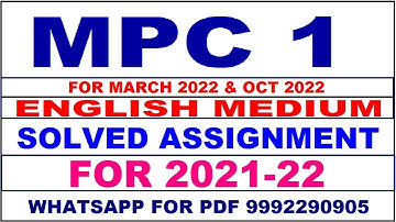 MPC 1 Solved Assignment 2021-22 in English Pdf  9992290905.