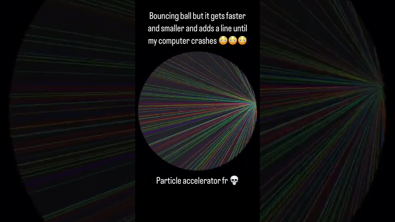Bouncing Ball but it gets faster, smaller and adds a line #shorts