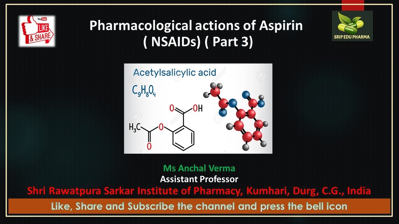 Pharmacological actions of Aspirin ( NSAIDs) ( Part 3) YouTube