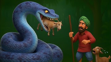 Farmer Rescue A Mother Goat 🐐 From A Giant Python 🐍