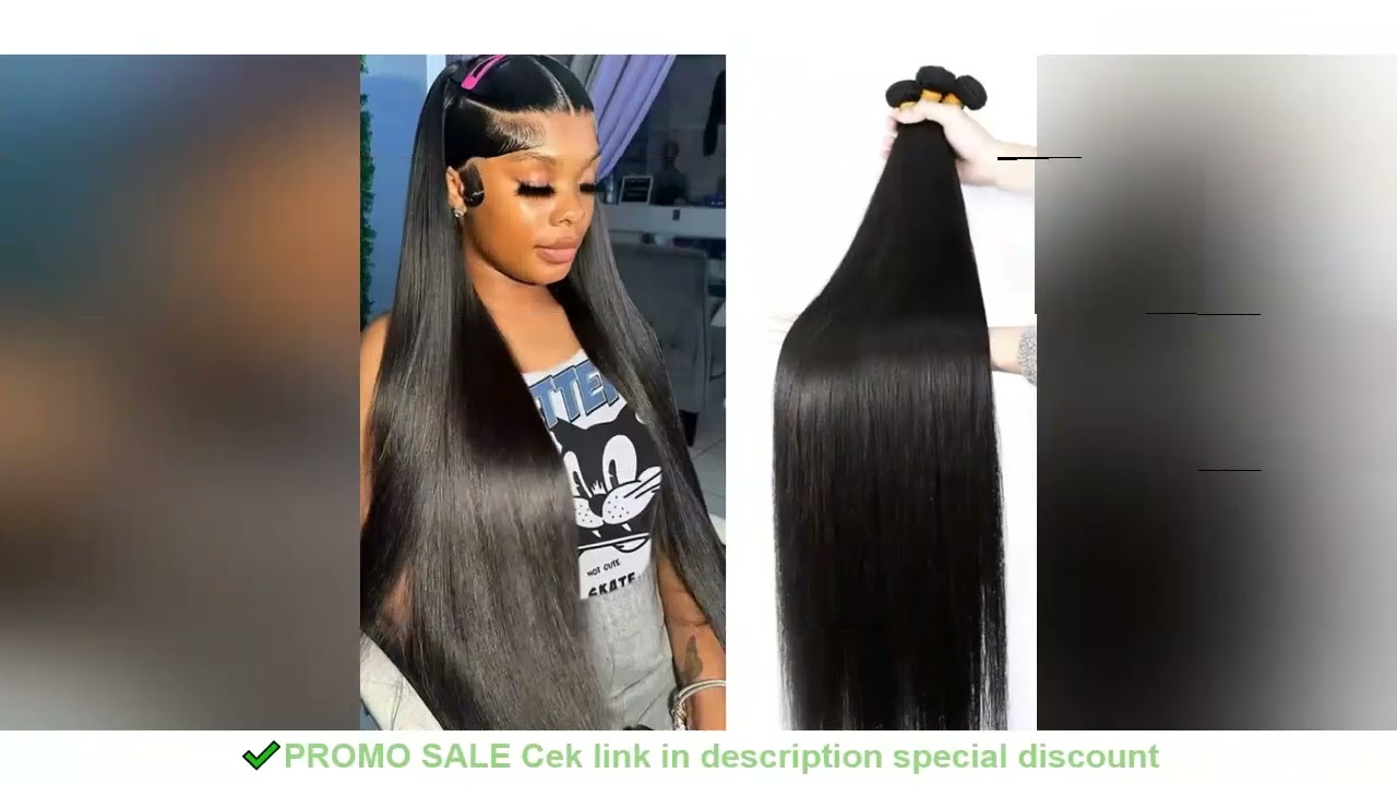 3/4 Pcs Bundles 34 36 38 40 Inch Bone Straight Human Hair Bundle Raw Virgin Unprocessed 100% Human H