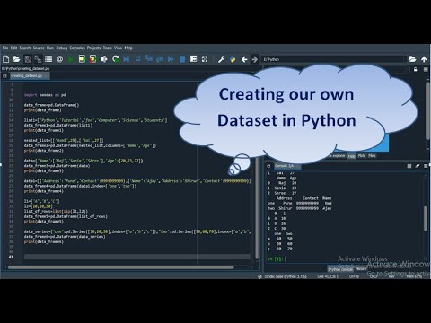 Creating our own Dataset using Pandas Library of Python | Machine ...