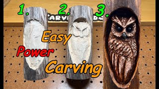 Owl Power Carving with Dremel 4000 - Kutzall - Foredom