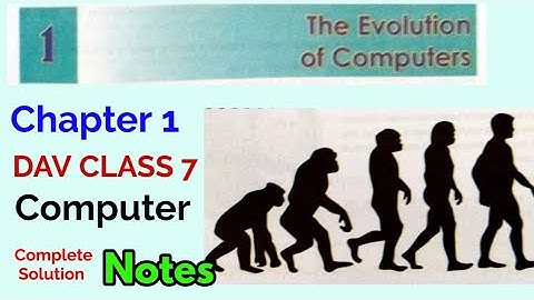 DAV Class 7 Computer Chapter 1 : The Evolution of  Computer Full Notes